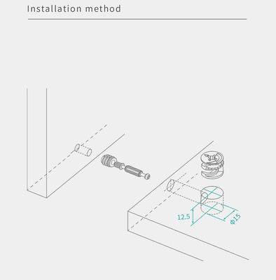 Adjustable 15mm Cam Lock High Strength Furniture Cam Connector For 18mm Thickness Panel