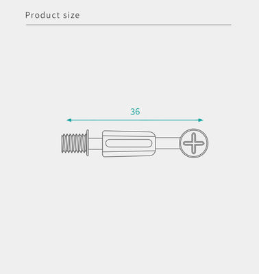 36mm Steel Minifix Spreading Bolts With Dowel, Furniture Connector for flat packed furniture