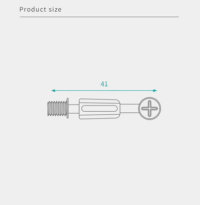 41mm Steel Minifix Spreading Bolts With Dowel, Furniture Connecting Fitting for cabinets