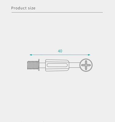 40mm Steel Minifix Spreading Bolts With Dowel, Furniture Fixing for flat packed furniture