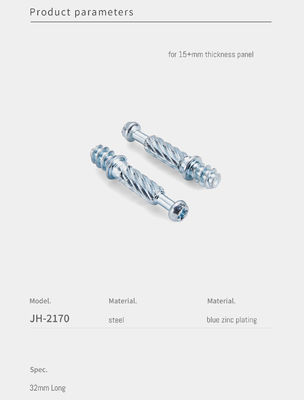 32mm Steel Minifix Spreading Bolts With M6 Thread, Furniture Connecting Fitting for rta furniture