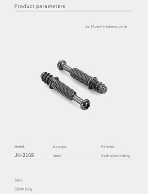 High Precision Minifix Connecting Bolts Electroplated Surface With Cold Carbon Steel