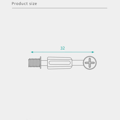 Compact Cam Dowel Screw 32mm Length Low Profile Fastening Shaft For Modular Cabinet Assemblies