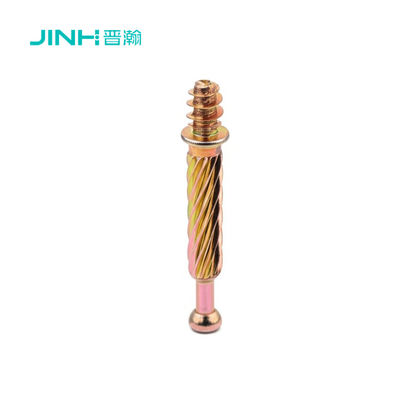 Cold Rolled Steel Minifix Cam Bolt Cam Lock Fastener 40mm Length Knurled For Cabinets​