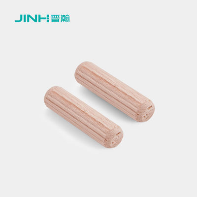 30mm Length Wooden Dowel Pegs Fluted Dowel Rod OEM For RTA Furniture