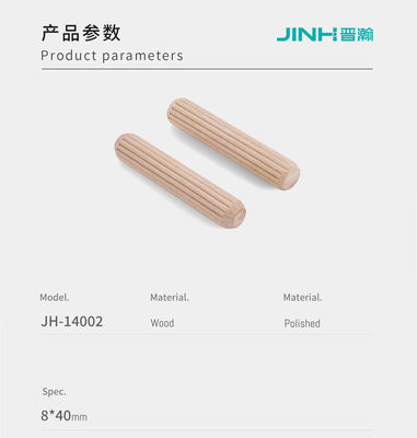 8mm Dia Fluted Wooden Dowel Pins Wooden Dowel Plugs 40mm Length For Panel Furniture