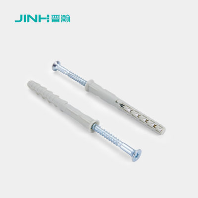 8x60mm Size Plastic Expansion Screw Household With Screw Gray Expanding Plastic Screw Anchors