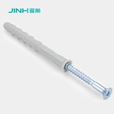 8x60mm Size Plastic Expansion Screw Household With Screw Gray Expanding Plastic Screw Anchors