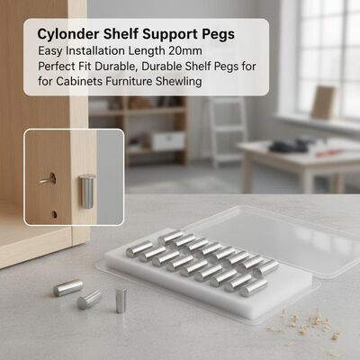 Cylinder Shelf Support Pegs Easy Installation Length 20mm Perfect Fit Durable Shelf Pegs for Cabinets Furniture Shelving