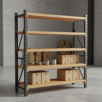 Wooden Shelves Suitable Free Standing Metal Shelves 20mm Length Heavy Duty Steel Shelving Systems for Industrial Storage