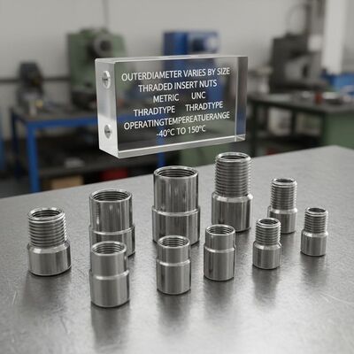 Outerdiameter Varies By Size Threaded Insert Nuts Metric UNC UNF Threadtype Operatingtemperaturerange Minus 40 Celsius To 150 Celsius