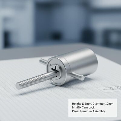 Height 135mm Minifix Cam Lock Diameter 12mm Essential Part Panel Furniture Manufacturing Assembly Systems