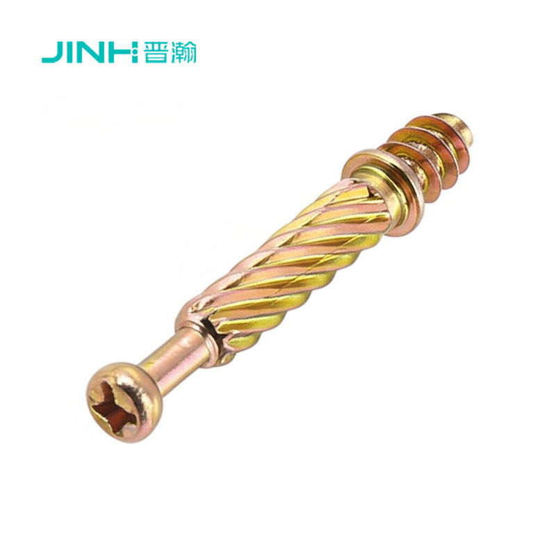 Cold Rolled Steel Minifix Cam Bolt Cam Lock Fastener 40mm Length Knurled For Cabinets​