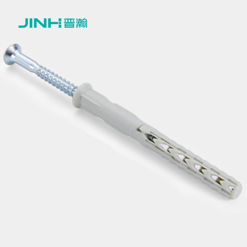 8x60mm Size Plastic Expansion Screw Household With Screw Gray Expanding Plastic Screw Anchors
