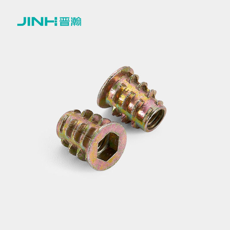13mm Length Threaded Inserts For Wood Zinc Alloy Threaded Insert Nuts For Flat Pack Furniture