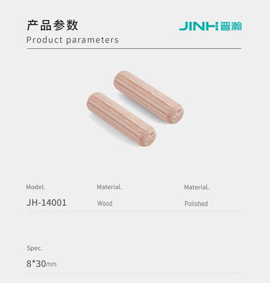 30mm Length Wooden Dowel Pegs Fluted Dowel Rod OEM For RTA Furniture