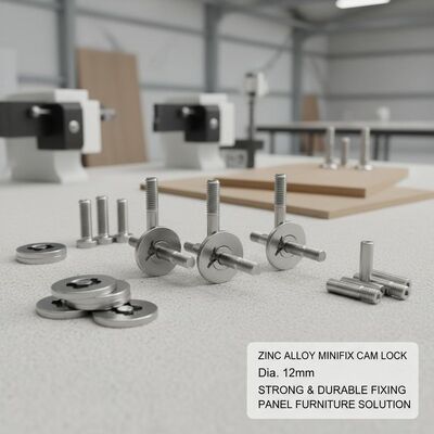 Zinc Alloy Minifix Cam Lock Diameter 12mm Solution for Panel Furniture Manufacturing Providing Strong and Durable Fixing