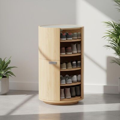 Cylinder Home Shoe Storage Cabinet Durable Spacious Design Ideal for Organizing Shoes Efficiently in Entryways and Bedrooms