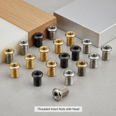 Length 10mm To 50mm Threaded Insert Nuts With Head For Wood Plastic Metal Surfaces Ensuring Durable And Precise Assembly