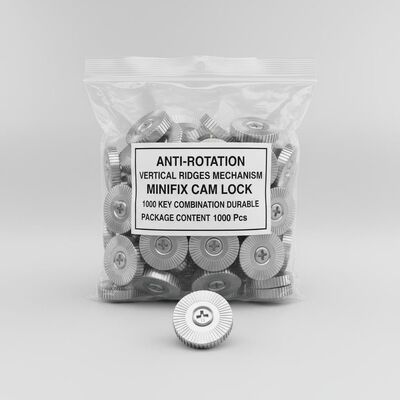 Anti rotation Vertical Ridges Friction Mechanism Minifix Cam Lock 1 X Cam Lock Package Content 1000 Key Combination Durable