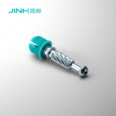 Secure Furniture Assembly with M6 X 40mm Minifix Connecting Bolts in Cyan-Blue Nylon and 33mm Hole Distance